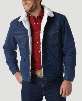 Men's Wrangler Sherpa Lined Denim Jacket #74255PW