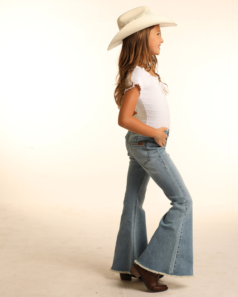 Girl's Rock & Roll Cowgirl Bell Bottom Jean #RRGD7PRZSZ