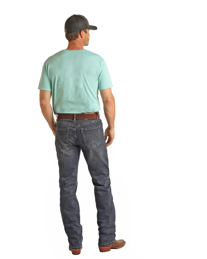 Men's Rock & Roll Cowboy Hooey Double Barrel Stackable Bootcut Jean #HYMDTBRZRZ