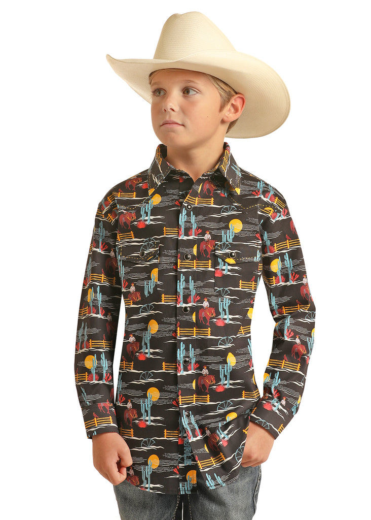 Boy's Rock & Roll Cowboy Dale Brisby Snap Front Shirt #RRBSOSRZ82