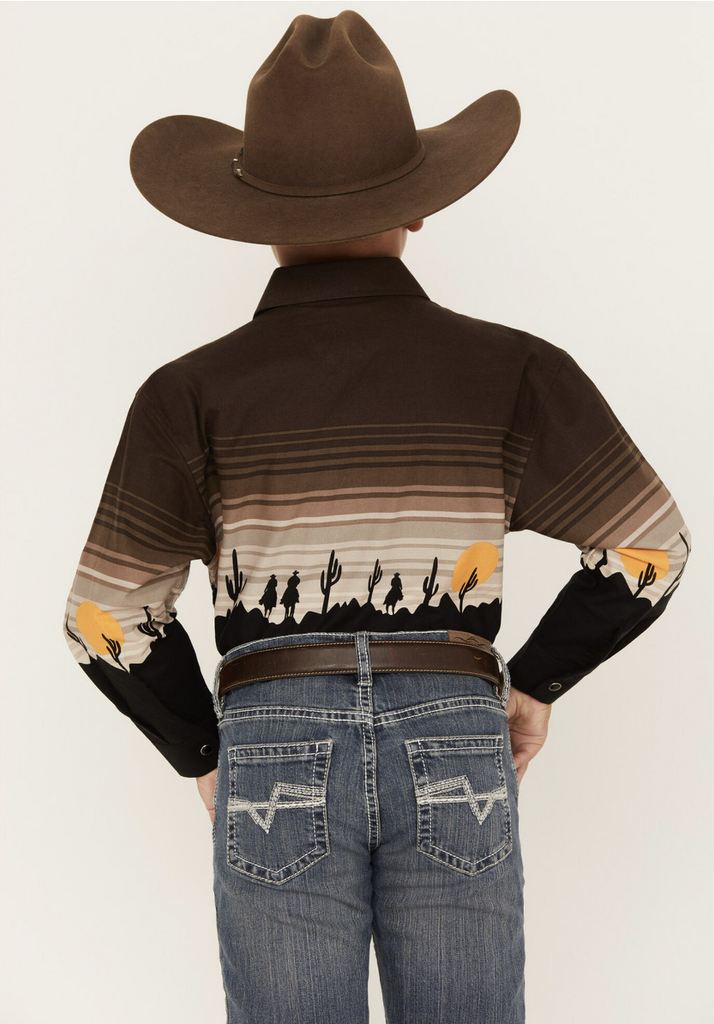 Boy's Panhandle Ombre Snap Long Sleeve Shirt #PHBSOSR0AM