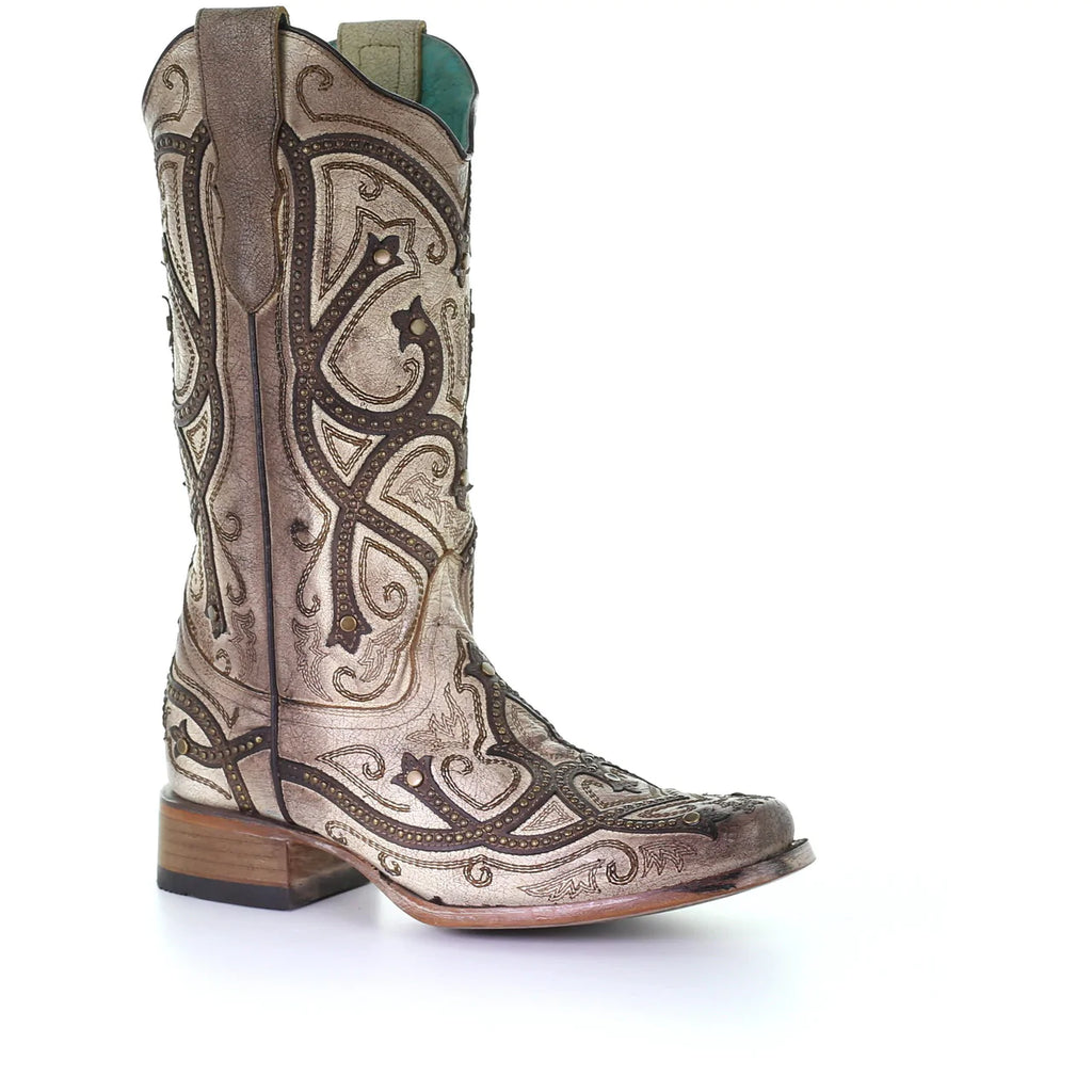 Women's Corral Leather Handcrafted Brown Boot #E1599-C