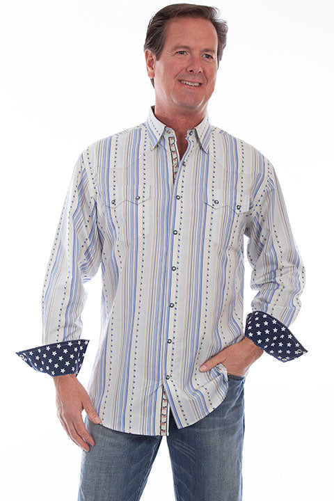 Men's Scully Snap Front Shirt #PS-253BLU