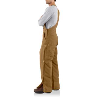 Men's Carhartt Zip-To-Thigh Quilt Lined Bib Overall #R41BRN-C