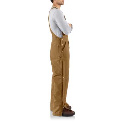 Men's Carhartt Zip-To-Thigh Quilt Lined Bib Overall #R41BRN-C