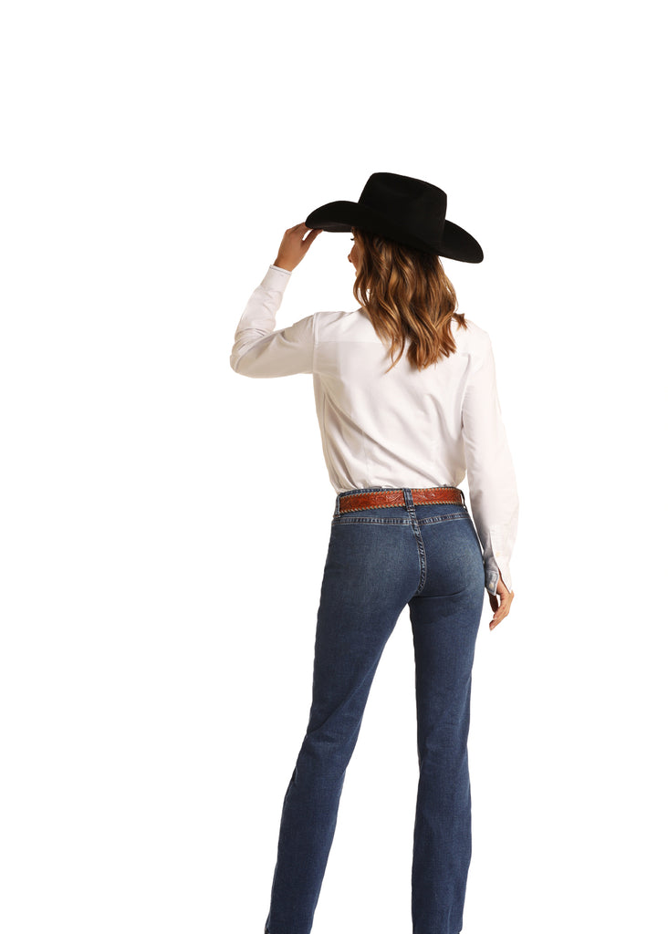 Women's Rock & Roll Cowgirl Riding Boot Cut Jean #W7-6159