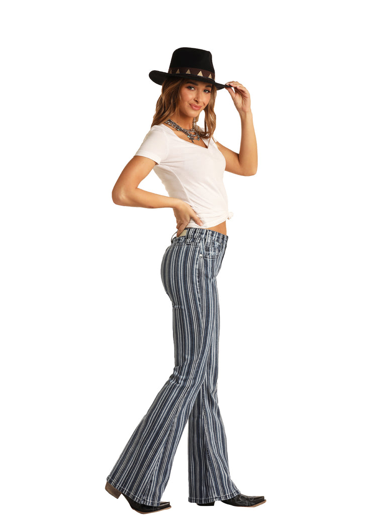 Women's Rock & Roll Cowgirl High Rise Flare Jean #WHN6108