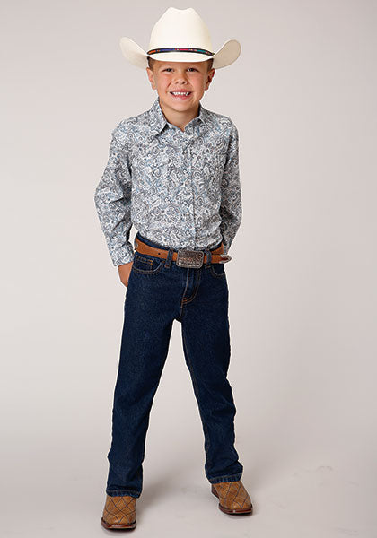 Boy's Roper Snap Front Shirt #03-030-0064-4042BU