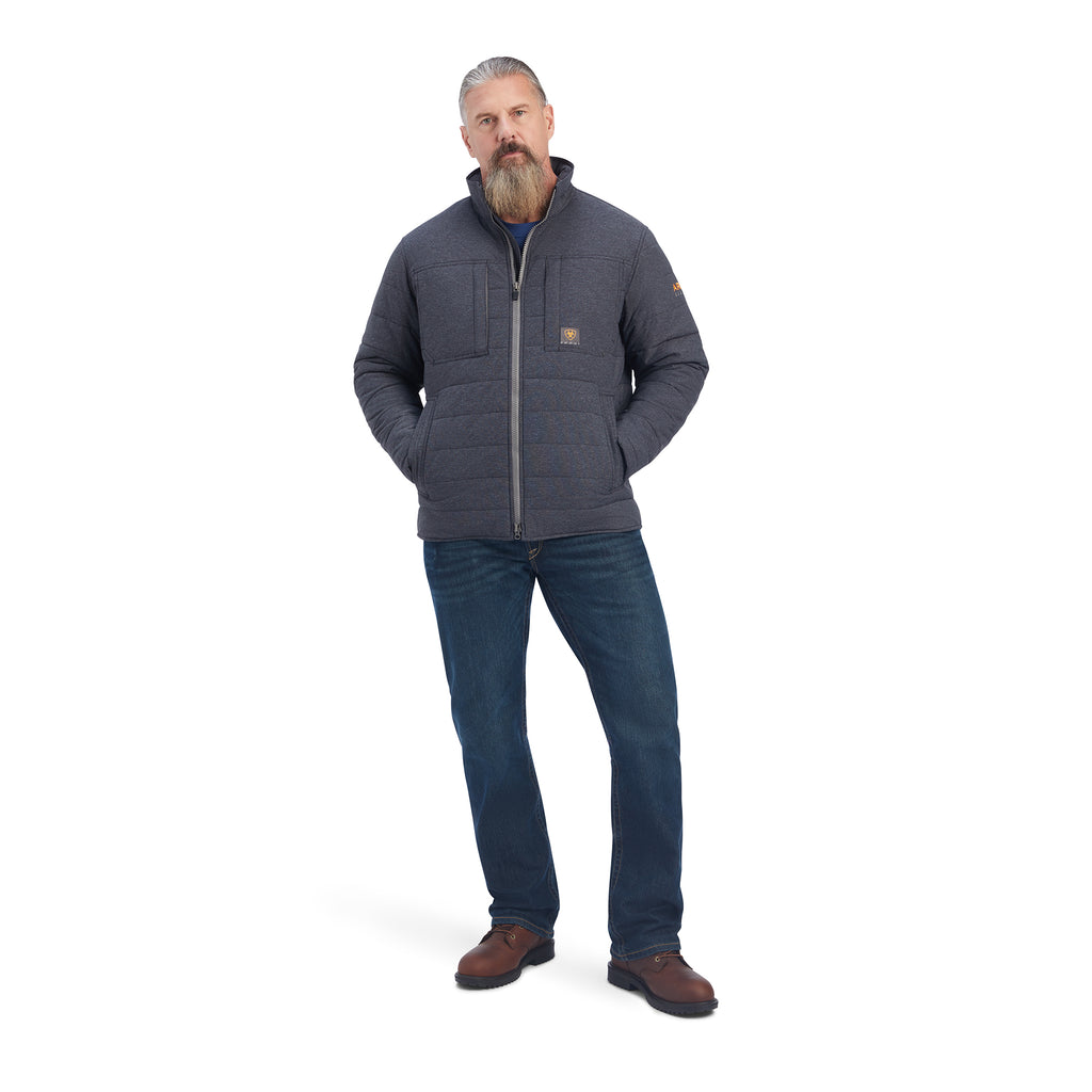 Men's Ariat Rebar Valiant Stretch Canvas Water Resistant Insulated Jacket #10041581