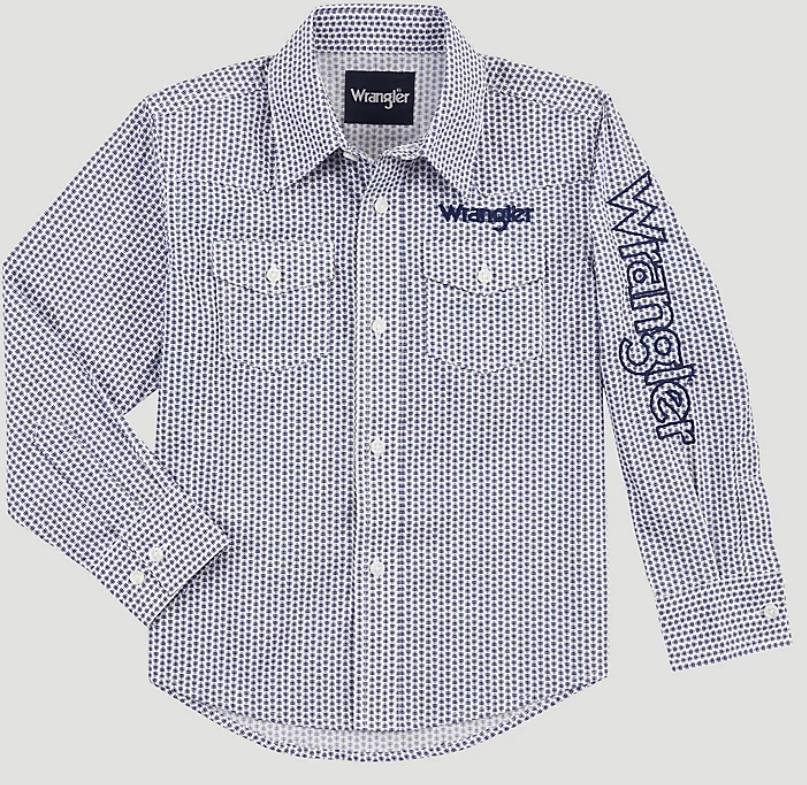 Boy's Wrangler Logo Snap Front Shirt #112317215