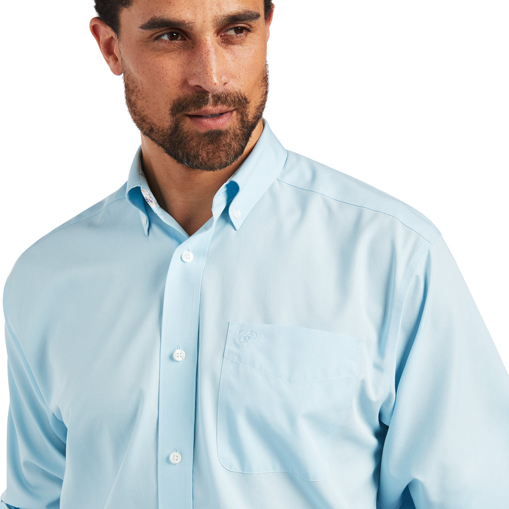 Men's Ariat Wrinkle Free Solid Pinpoint Oxford Classic Fit Button Down Shirt #10040586