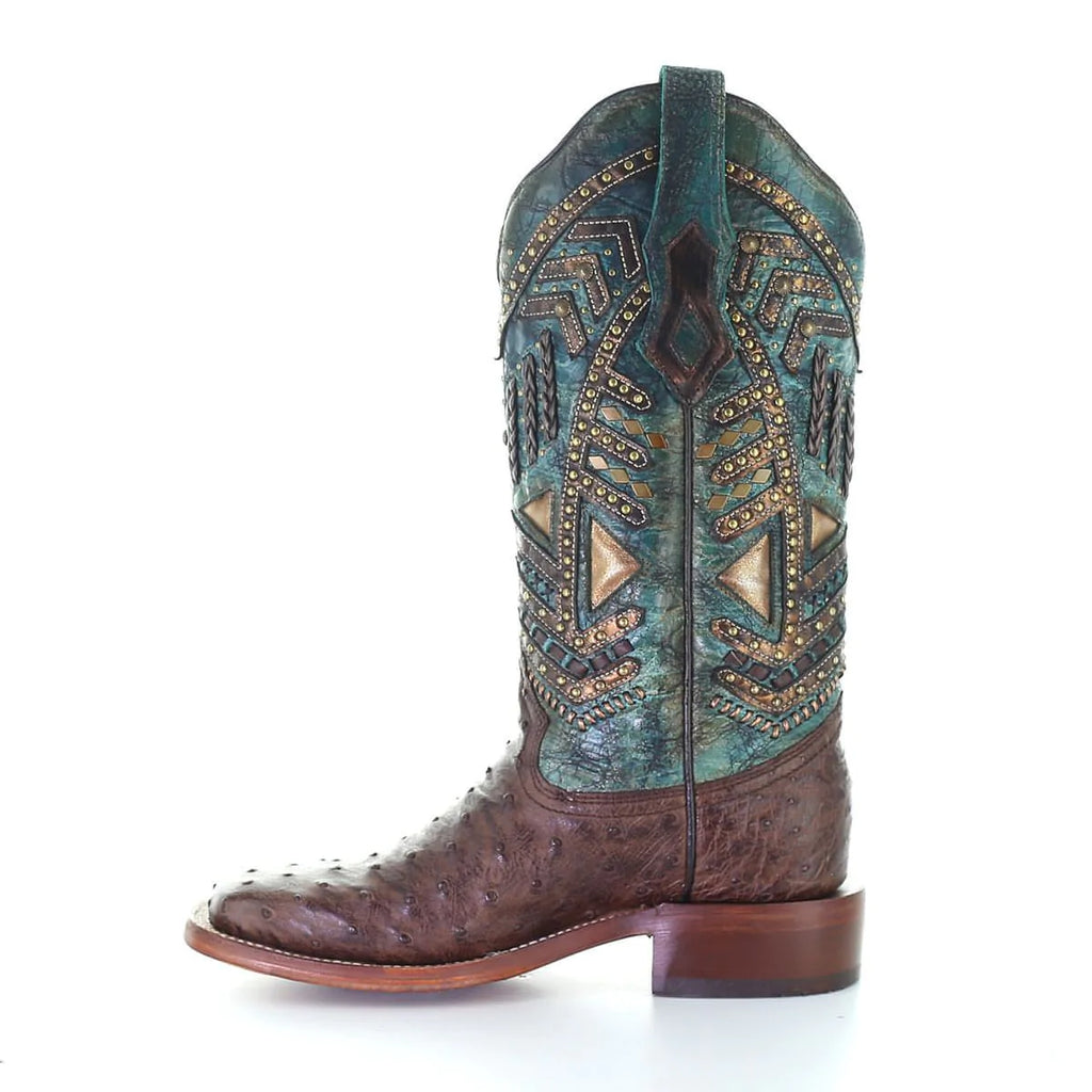 Women's Corral Brown Full Quill Ostrich Boot #A4059