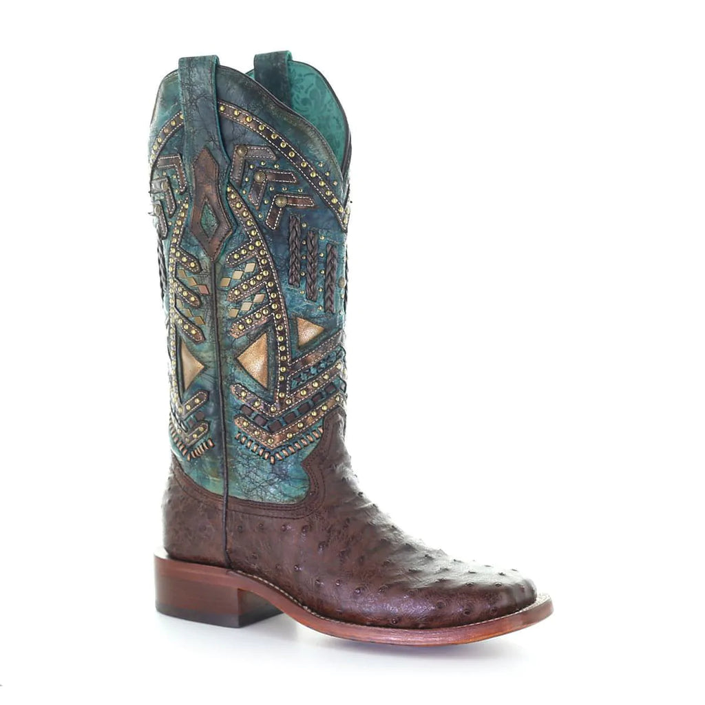 Women's Corral Brown Full Quill Ostrich Boot #A4059