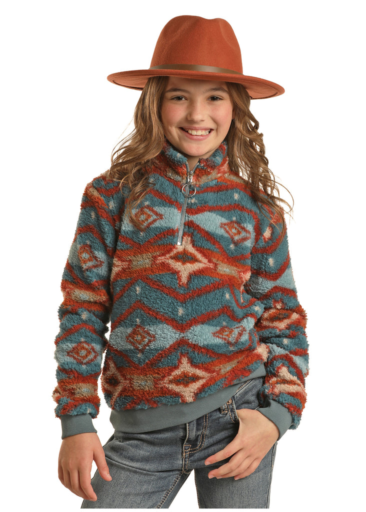 Women’s Rock & Roll Cowgirl Aztec Print Pullover #BG91T02024