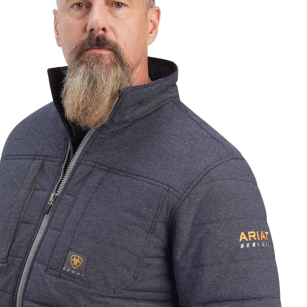 Men's Ariat Rebar Valiant Stretch Canvas Water Resistant Insulated Jacket #10041581