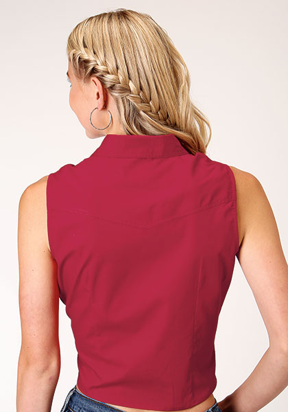 Women's Roper Red Sleeveless Snap Shirt #03-052-0592-4037