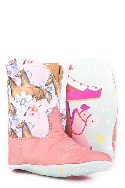 Infant Tin Haul Pink Horse & Flower Boot #14-016-0007-0104TA