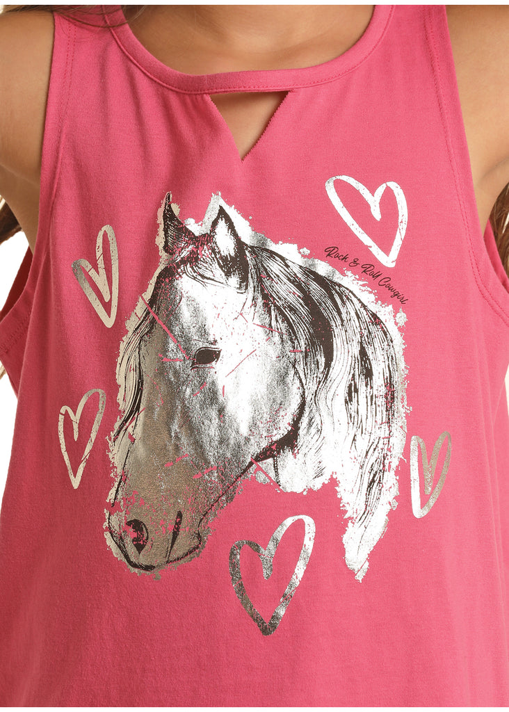 Girl's Rock & Roll Cowgirl Tank Top #RRGT20R194