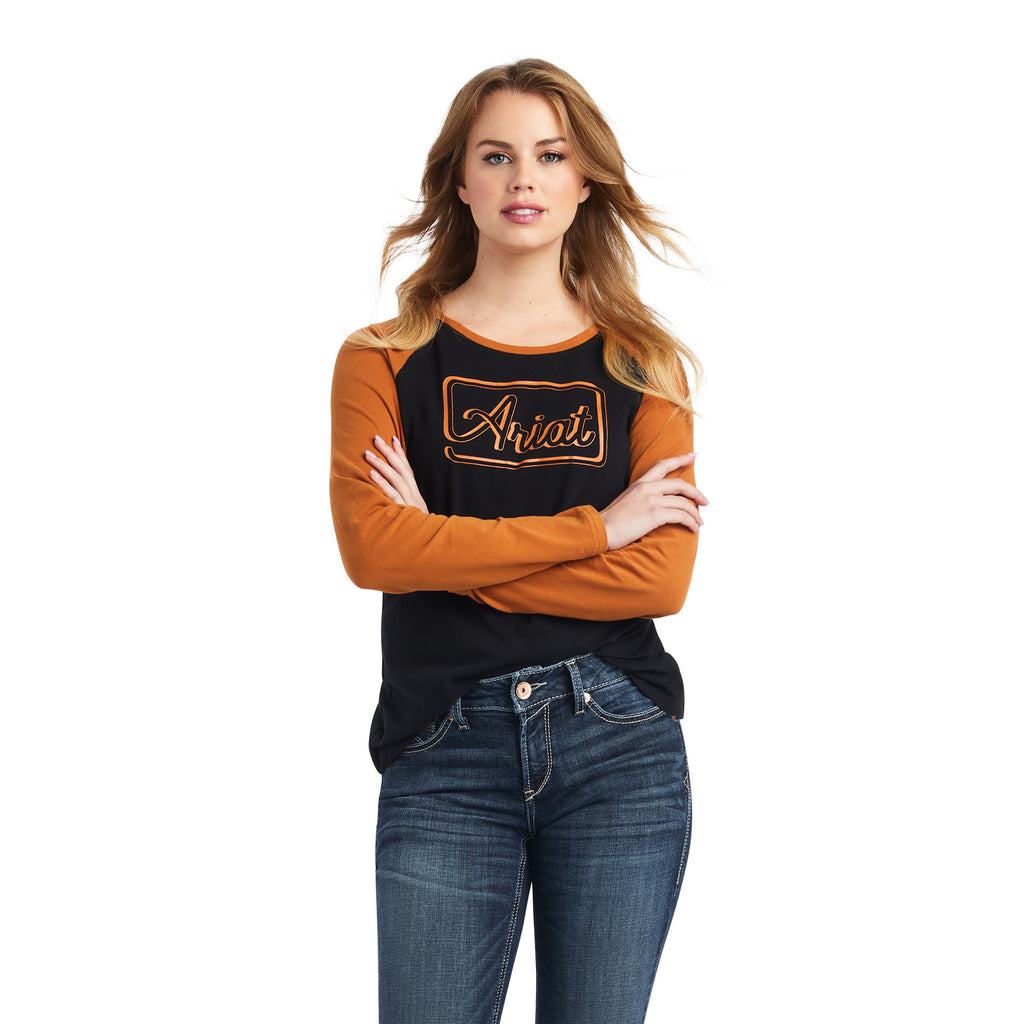 Women's Ariat REAL Logo REAL Baseball T-Shirt #10042150