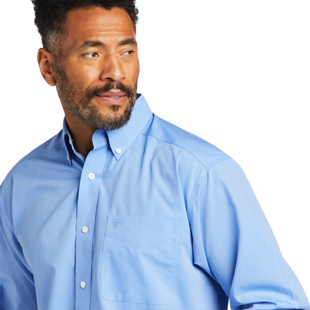 Men's Ariat Wrinkle Free Solid Pinpoint Oxford Classic Fit Button #10039341X-C (Big and Tall)