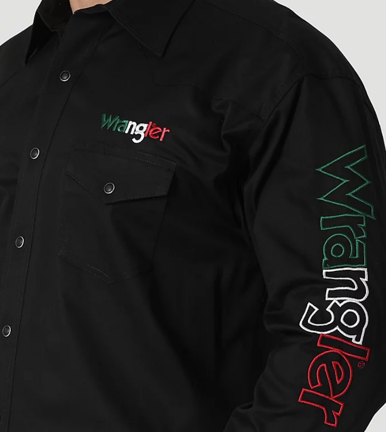 Men's Wrangler Logo Snap Front Shirt #112317124X