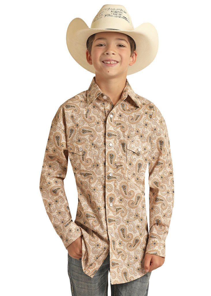 Boy's Rock & Roll Paisley Snap Front Shirt #RRBSOSR0QA