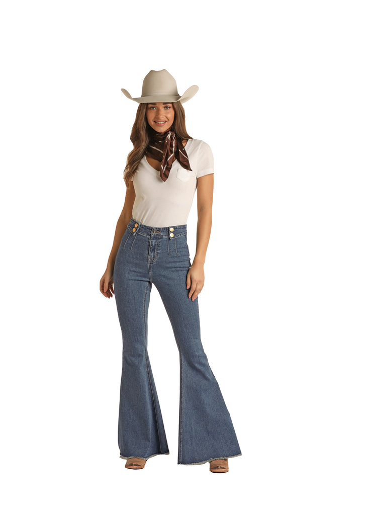 Women's Rock & Roll Cowgirl Bargain Bell Bottom Jean #RRWD7PRZRA