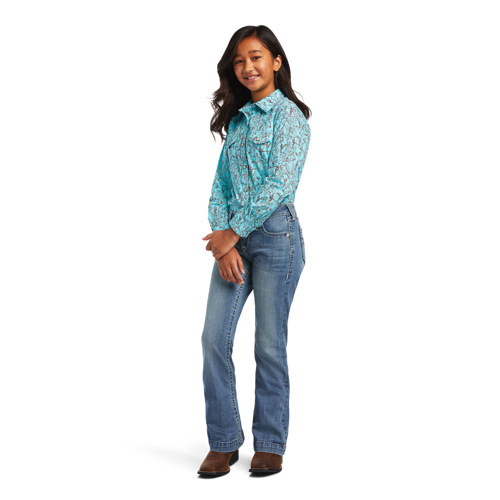 Girl's Ariat R.E.AL. Bucking Bronc Snap Front Shirt #10040631