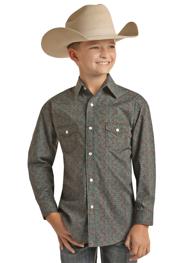 Boy's Rock & Roll Cowboy Snap Front Shirt #B8S2020