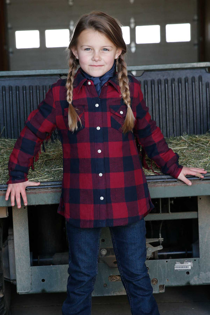 Girl's Cruel Girl Plaid Twill Shirt Jacket #CWJ8700001-C