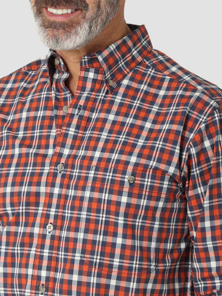 Men's Wrangler Rugged Wear Wrinkle Resist Button Down Shirt #112317310