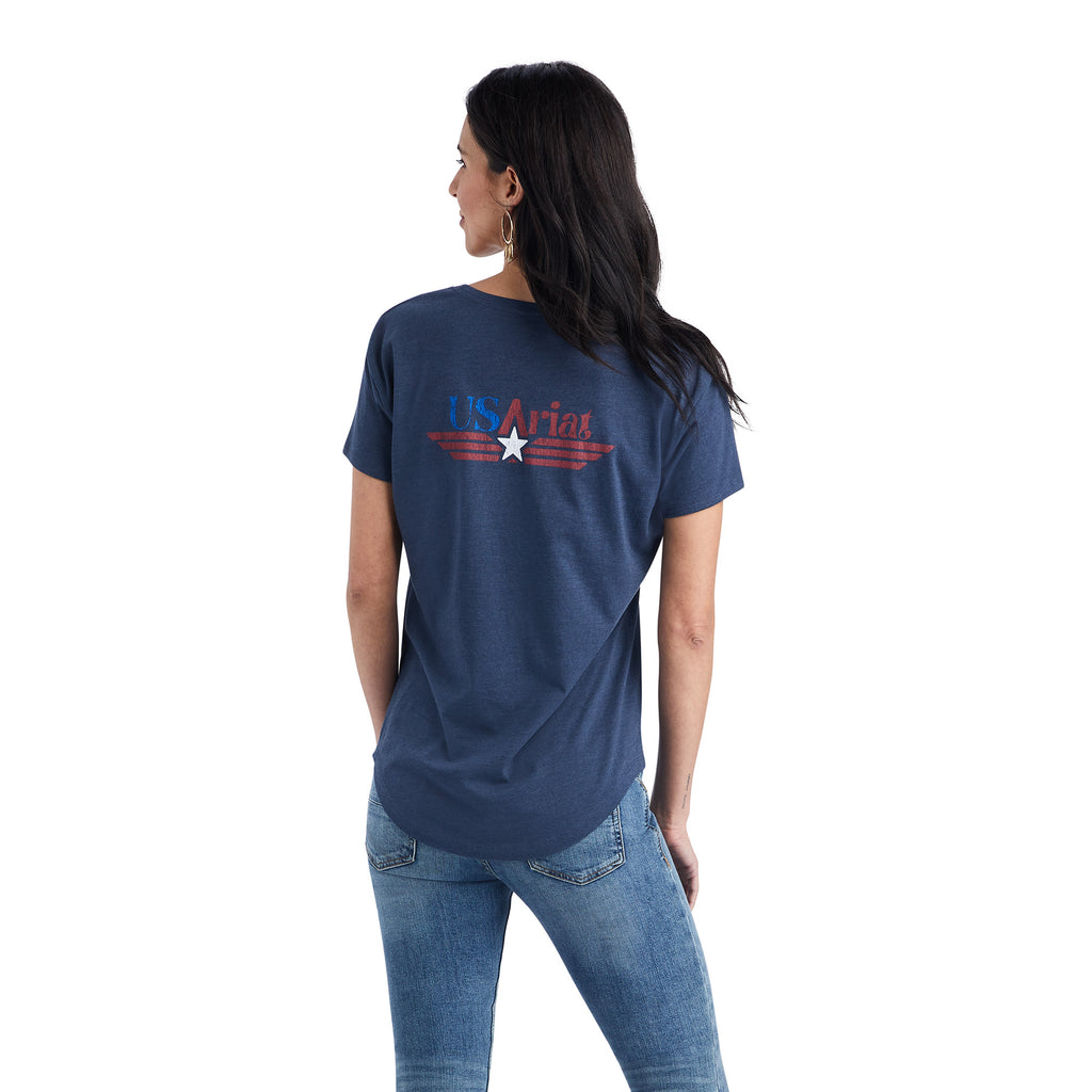 Women's Ariat Americana Retro T-Shirt #10042732-C