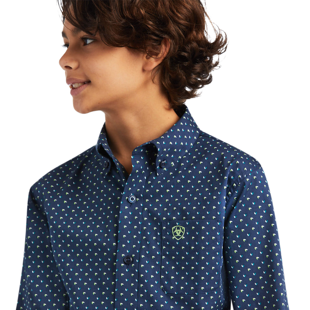 Boy's Ariat Dante Stretch Classic Fit Button Down Shirt #10039520-C