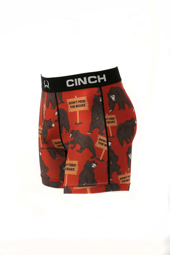 Men's Cinch Bears Boxer Briefs #MXY6002028RED