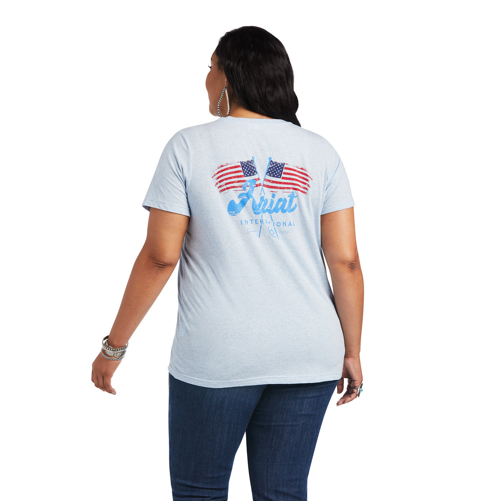 Women's Ariat REAL Flag Waver T-Shirt #10040578X