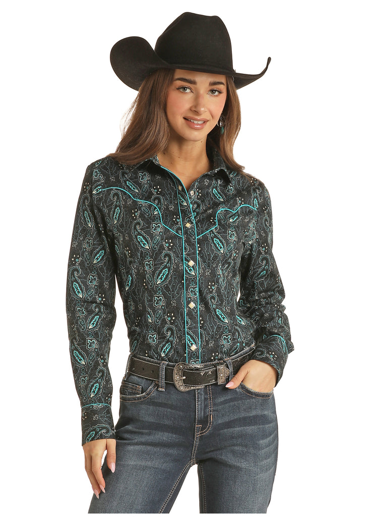 Women's Rock & Roll Cowgirl Snap Front Shirt #RRWSOSRZ13