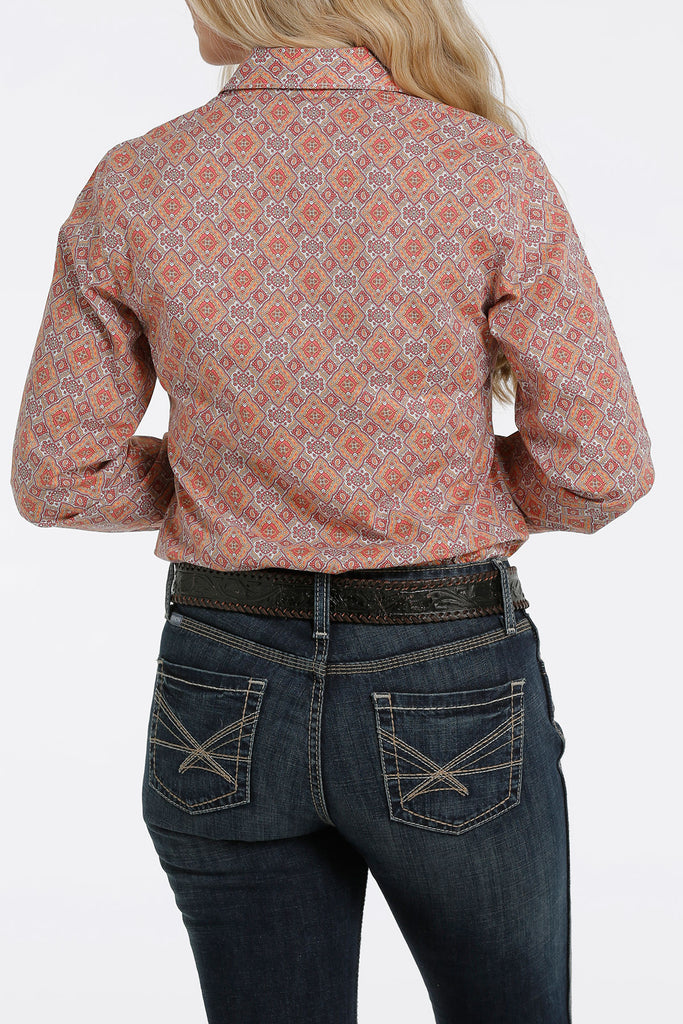 Women's Cinch Button Down Pocket #MSW9165019MUL-C