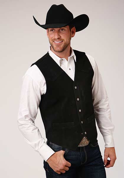 Men's Roper Suede Vest #02-075-0500-0509BL