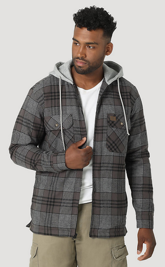 Men's Wrangler Riggs Hooded Flannel Work Jacket #112317243