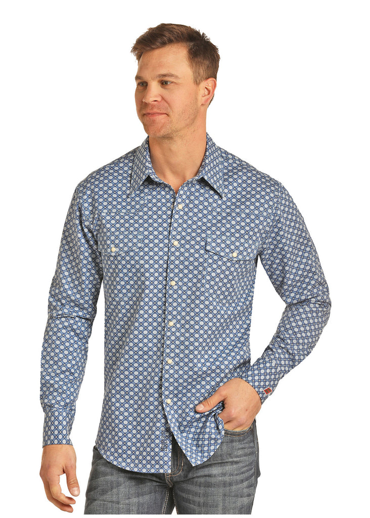 Men's Rock & Roll Cowboy Fire Resistant Snap Front Shirt #B2S2338