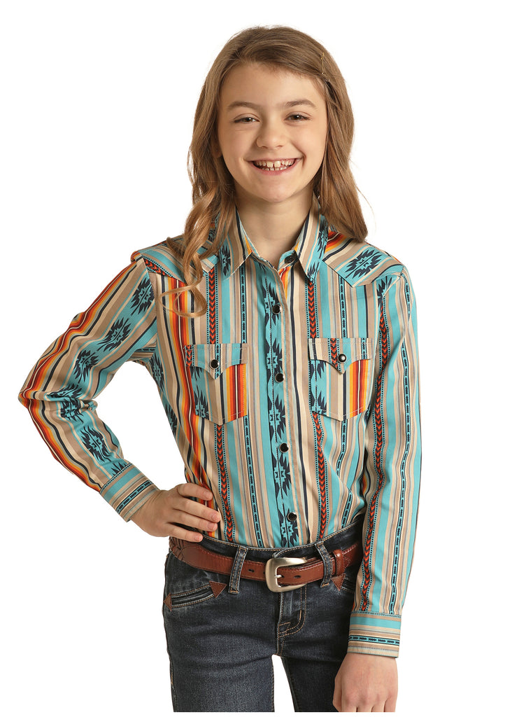 Girl's Rock & Roll Cowgirl Snap Front Shirt #RRGSOSR095