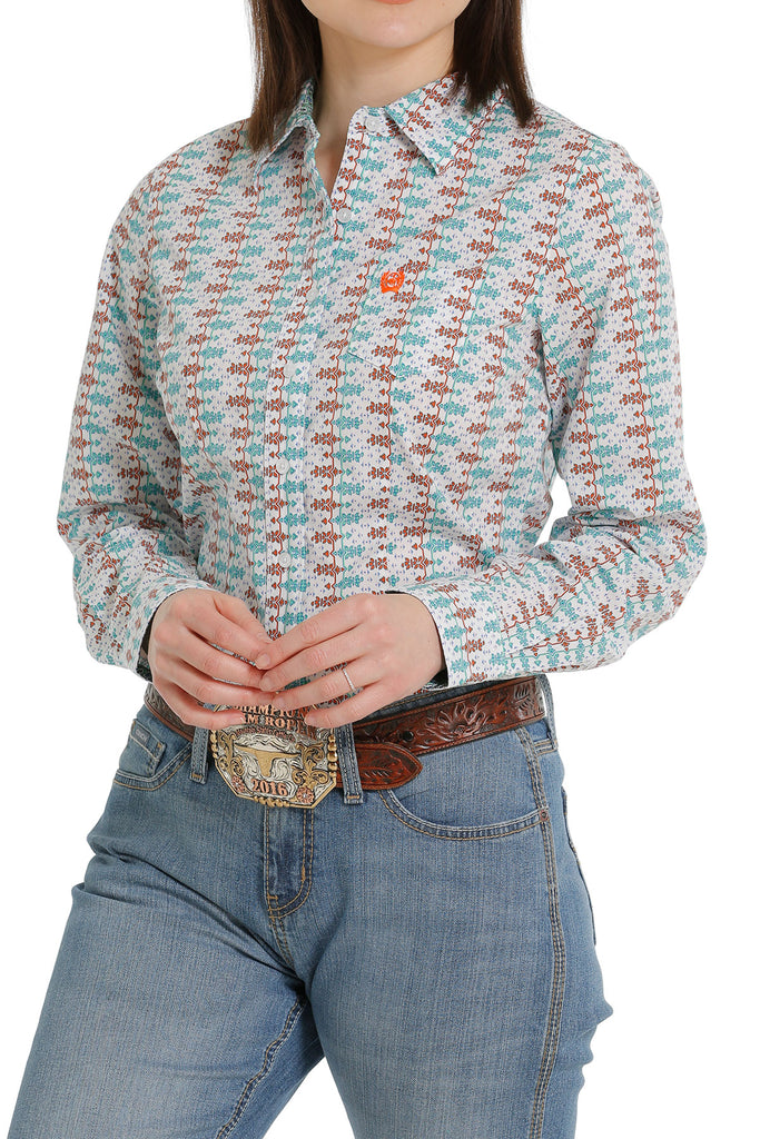 Women's Cinch Button Down Shirt #MSW9164201-C