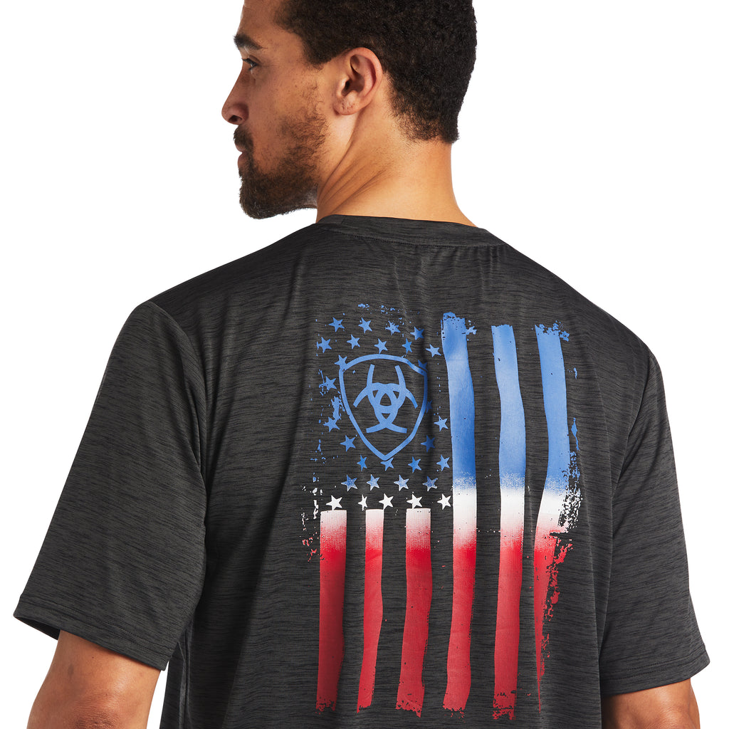 Men's Ariat Charger Vertical Flag T-Shirt #10040632