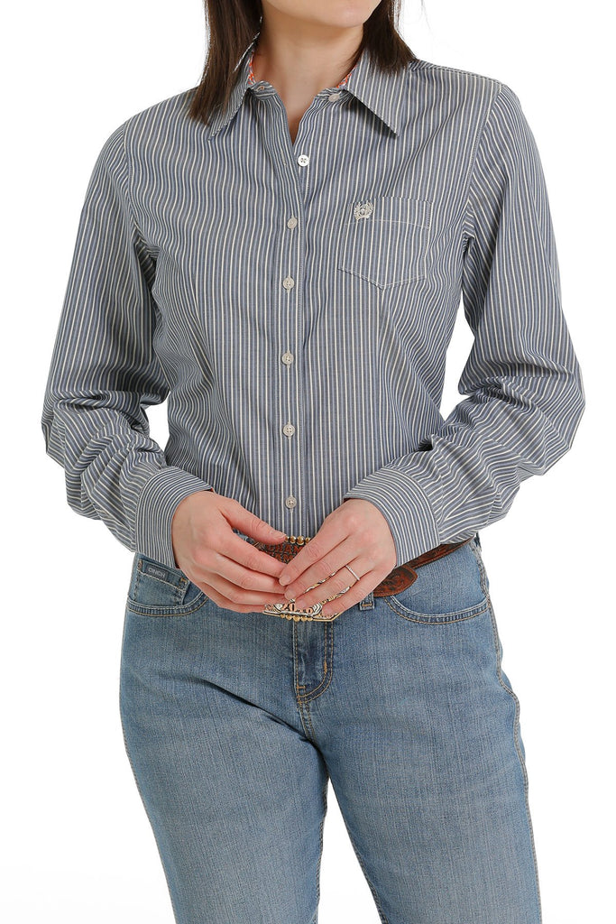 Women's Cinch Button Down Shirt #MSW9164196LTB-C