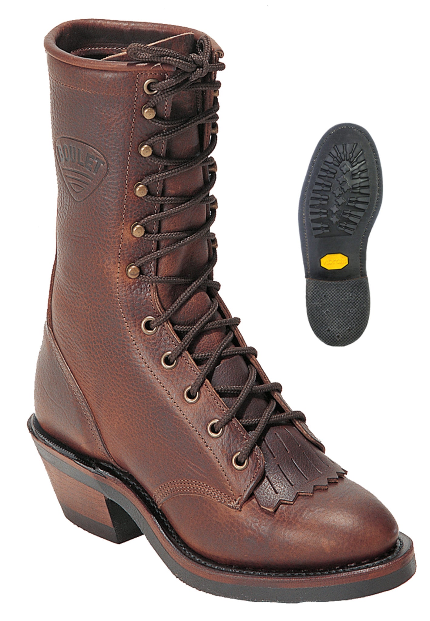 Men's 9 Inch Western Packer Boots - Chestnut/Dark Cherry Two-Tone Full Grain Leather, Goodyear Welt