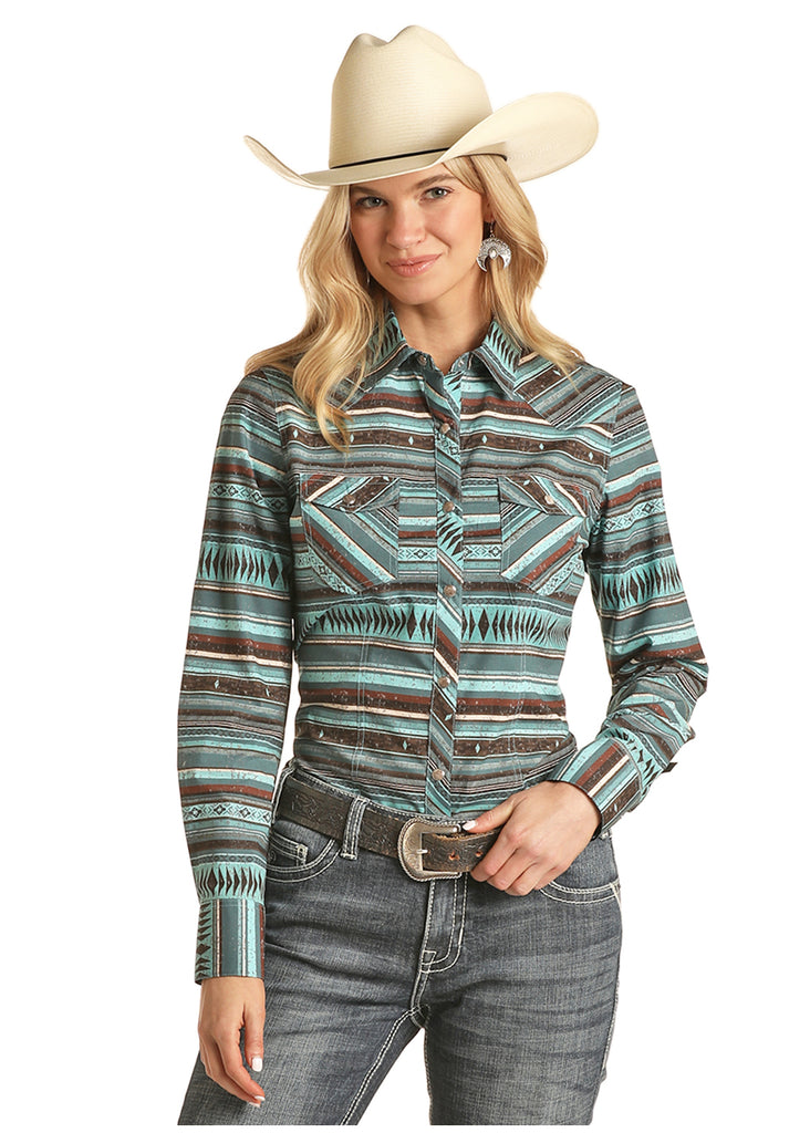 Women's Rock & Roll Cowgirl Snap Front Shirt #B4S3330