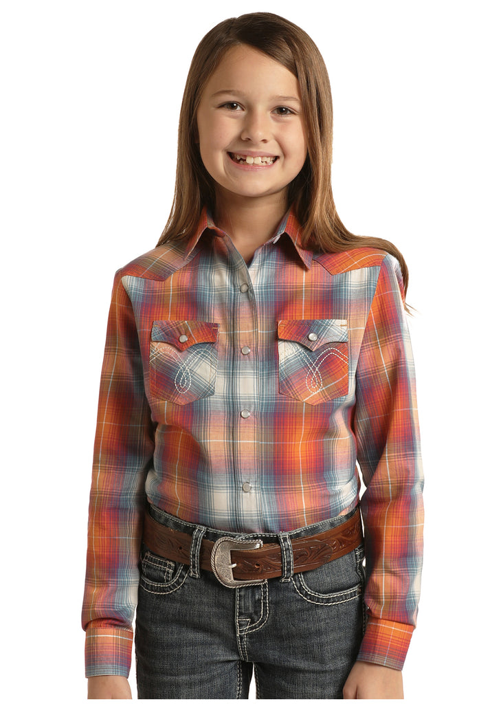 Girl's White Label Snap Front Shirt #WLGSOSR07R-C