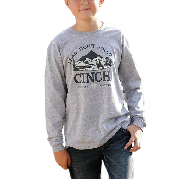 Boy's Cinch Grey Long Sleeve T-Shirt #MTT7630010HGY-C